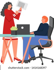 Office work, vector flat style design illustration