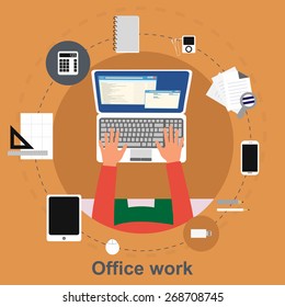 Office work. Vector illustration