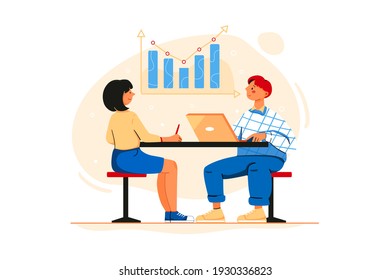 Office Work Vector Illustration concept. Flat illustration isolated on white background.