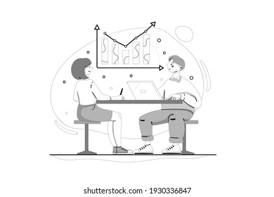 Office Work Vector Illustration concept. Flat illustration isolated on white background.