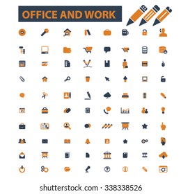 office work web  icons, signs vector concept set for infographics, mobile, website, application

