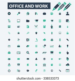iconos web de trabajo de oficina, símbolos de concepto vectorial establecido para infografías, móviles, sitio web, aplicación
