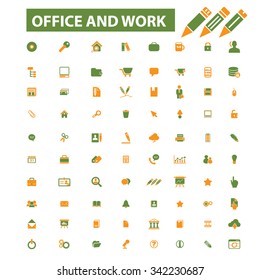 office work web  icons, signs vector concept set for infographics, mobile, website, application
