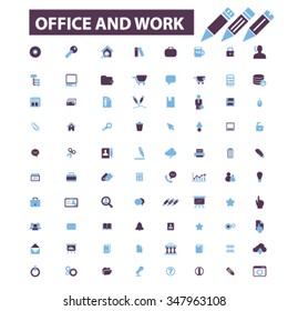 office work web  icons, signs vector concept set for infographics, mobile, website, application