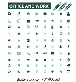 Web-Icons für Büroarbeit, Zeichen, Vektorkonzept-Set für Infografiken, mobil, Website, Anwendung
