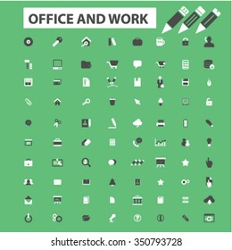 iconos web de trabajo de oficina, símbolos de concepto vectorial establecido para infografías, móviles, sitio web, aplicación