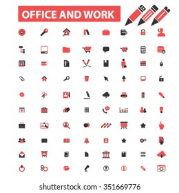 office work web  icons, signs vector concept set for infographics, mobile, website, application
