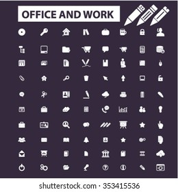 iconos web de trabajo de oficina, símbolos de concepto vectorial establecido para infografías, móviles, sitio web, aplicación
