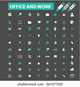 iconos web de trabajo de oficina, símbolos de concepto vectorial establecido para infografías, móviles, sitio web, aplicación
