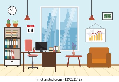 Office Work Workplace Workspace Table Desk Interior Room