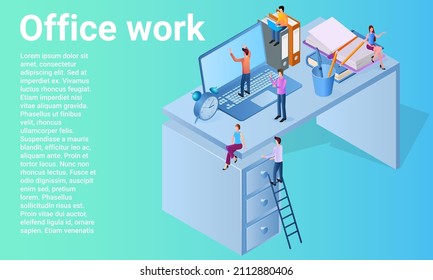 Office work.Coworking and online negotiations.Freelance and remote work..A business-style poster.Flat vector illustration.