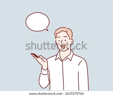 Office Worker Assisting Colleague with Information. Hand drawn style vector design illustrations.