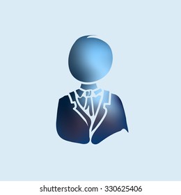 office worker bluish glossy icon