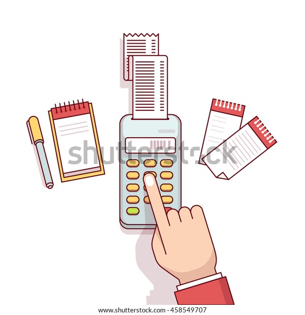 Office Worker Business Clerk Making Expense Stock Vector (Royalty Free