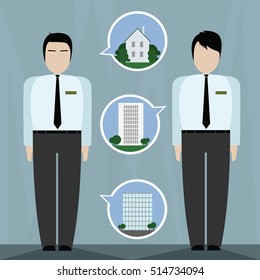 Office worker or business man. Vector illustration