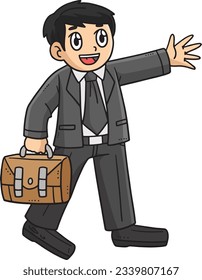 Office Worker Cartoon Colored Clipart Illustration