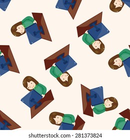 Office worker , cartoon seamless pattern background