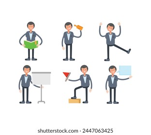 personajes de office worker en diferentes poses set Ilustración vectorial