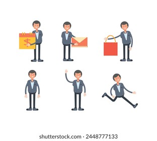 personajes de office worker en diferentes poses set Ilustración vectorial