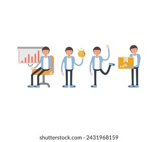 office worker characters set vector illustration