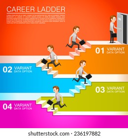 office worker climbs the career. Vector illustration