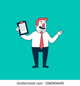 Office worker with clipboard