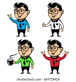 
Office worker with coffee mascot