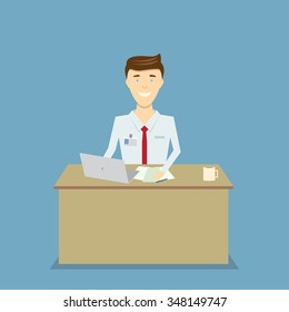 office worker at computer