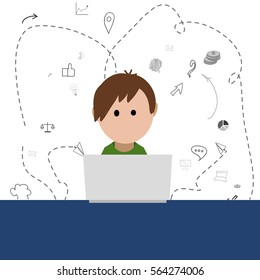 office worker at a computer