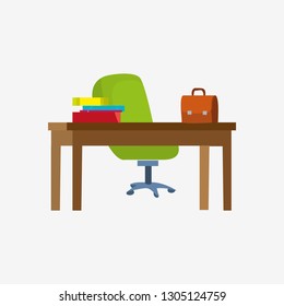 Office worker desk on isolated background