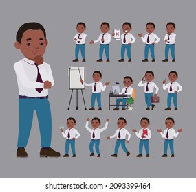 Office worker with different poses