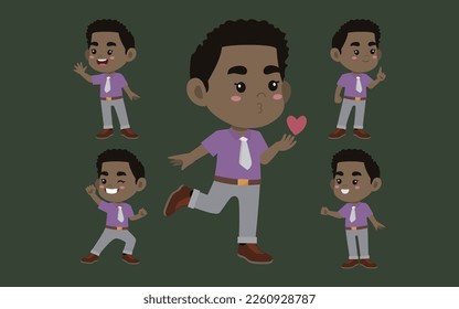 Office worker with different poses