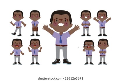 Office worker with different poses