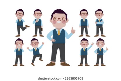 Office worker with different poses