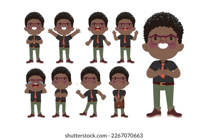 Office worker with different poses