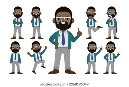 Office worker with different poses