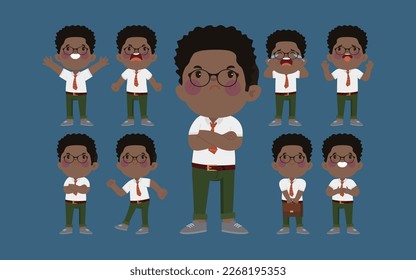 Office worker with different poses