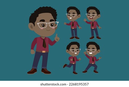 Office worker with different poses