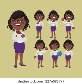 Office worker with different poses 