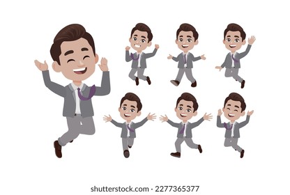 Office worker with different poses