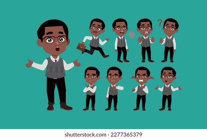 Office worker with different poses