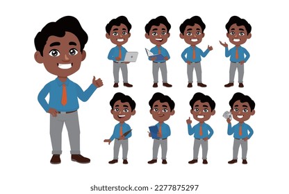 Office worker with different poses