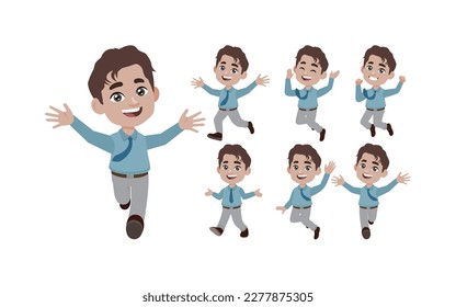 Office worker with different poses