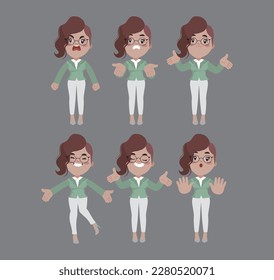 Office worker with different poses 