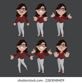 Office worker with different poses 