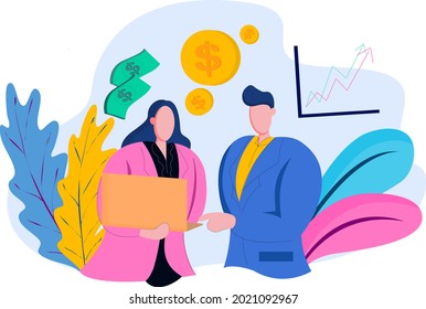 Office Worker Discussion Web Illutration