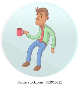 Office Worker Drinking Coffee On Break