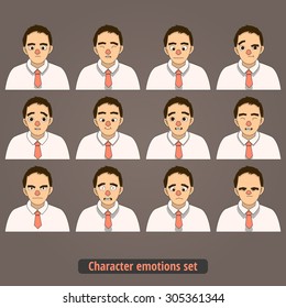 Office worker emotions illustration set