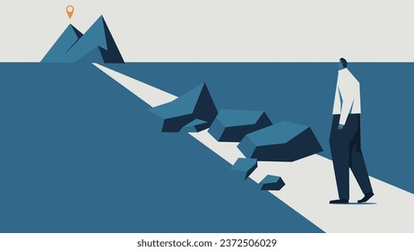 An office worker encounters obstacles on his way to his destination.