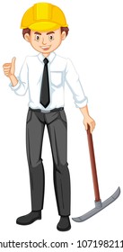 Ilustración de Office Worker with Engineer Hat